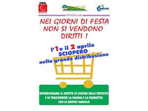 Commercio: Cgil Cisl Uil, sciopero 1 e 2 aprile per l’intero turno