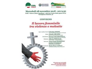 Violenze e molestie nel lavoro femminile: domani convegno della Cisl Puglia a Bari